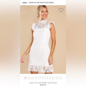 NEW White Sleeveless Lace Dress with Keyhole Back Size Small
